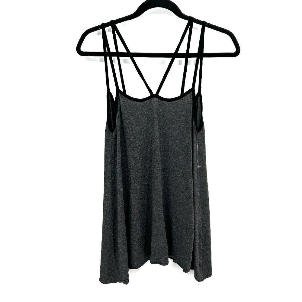 NWOT URBAN OUTFITTERS Mouchette Gray Black Strappy Jersey Low Back Tank Top